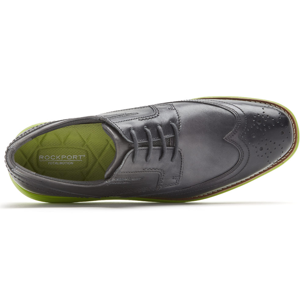 Rockport Mens Dress Shoes Grey - Total Motion Sport Wingtip - UK 031-NIJRLX